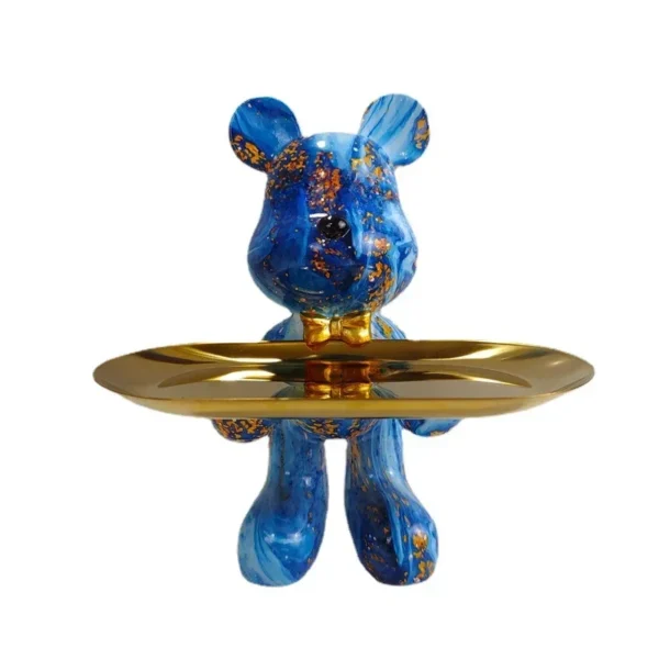 21cm Graffiti Bear Ornament Figurine Home Decoration Animal Statue Keys Storage Shelf Modern Room Sculpture Table Decor Gift - Image 4