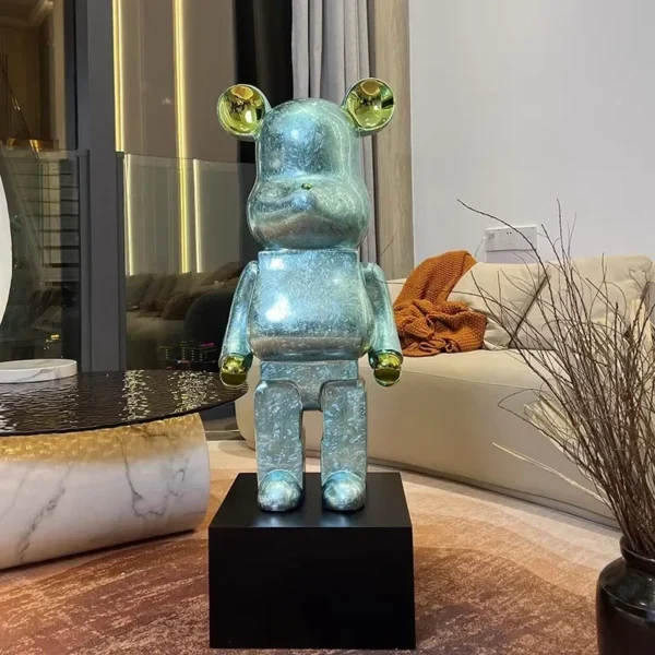 50/80cm Plating Bear Figure Aesthetic Violent Bear Statue Large Sculpture Figurine Luxury Livingroom Decoration Home Ornament - Image 4