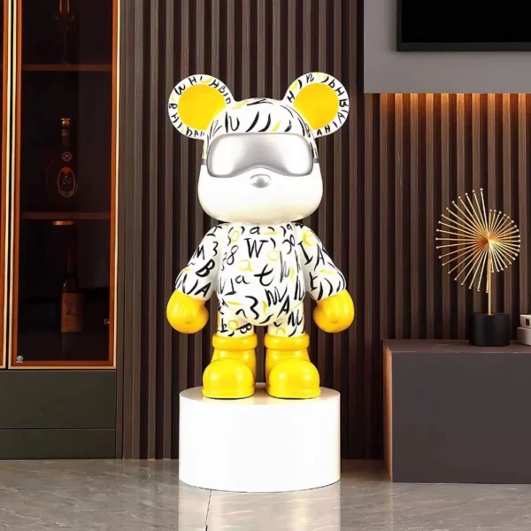 Hand-painted Cool Bear Living Room Floor-standing Large Ornament, Cartoon Children's Room Large Piggy Bank Decoration - Image 2