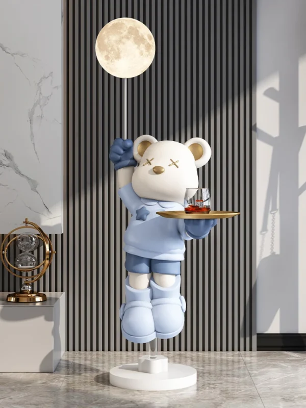 Home Decorations Cartoon Bear Sculptures & Figurines,Room Decor Large Floor Lamp,Creative Home Decoration Accessories Statue - Image 2