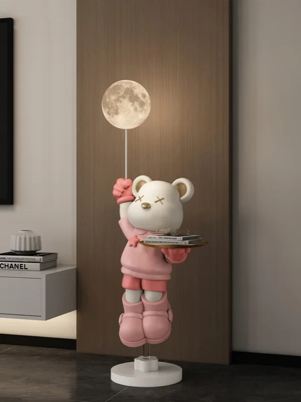 Home Decorations Cartoon Bear Sculptures & Figurines,Room Decor Large Floor Lamp,Creative Home Decoration Accessories Statue - Image 3