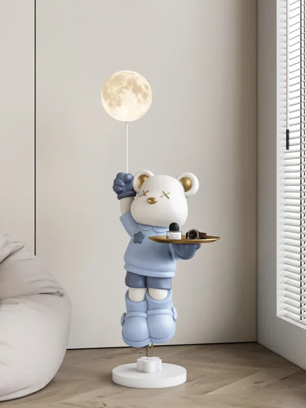 Home Decorations Cartoon Bear Sculptures & Figurines,Room Decor Large Floor Lamp,Creative Home Decoration Accessories Statue - Image 4