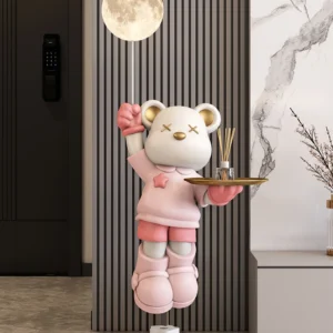 Home Decorations Cartoon Bear Sculptures & Figurines,Room Decor Large Floor Lamp,Creative Home Decoration Accessories Statue