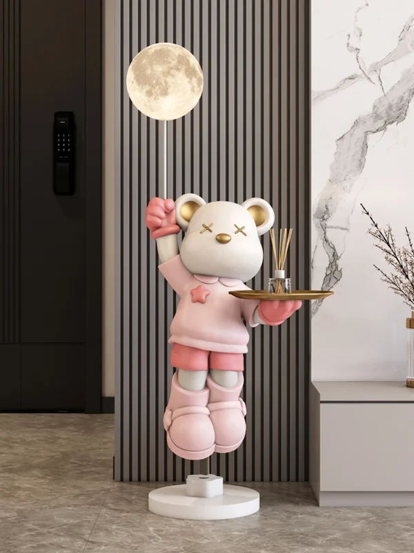 Home Decorations Cartoon Bear Sculptures & Figurines,Room Decor Large Floor Lamp,Creative Home Decoration Accessories Statue