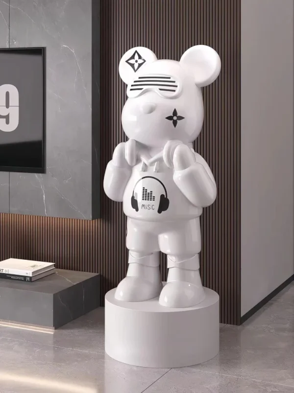 Large Floor-standing Creative Bear Ornaments Living Room Piggy Bank Light Luxury Decoration High-end Atmosphere and Class