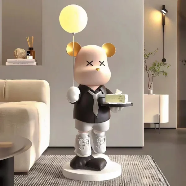 Large Light Bear Floor-standing Ornament, Home Accessories, Living Room TV Cabinet Side Lamp, Tray Doll, Can Light Up, Store - Image 2