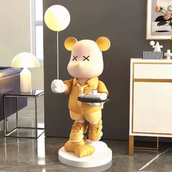 Large Light Bear Floor-standing Ornament, Home Accessories, Living Room TV Cabinet Side Lamp, Tray Doll, Can Light Up, Store - Image 3