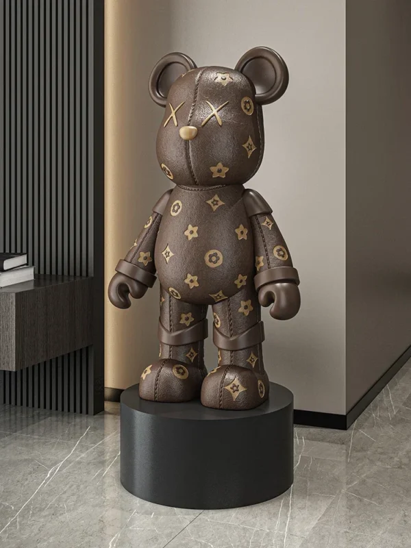 Living Room TV Cabinet Home Decoration High-end Doll Decorations, 77cm Cream Style High Violence Bear Floor Ornaments - Image 2
