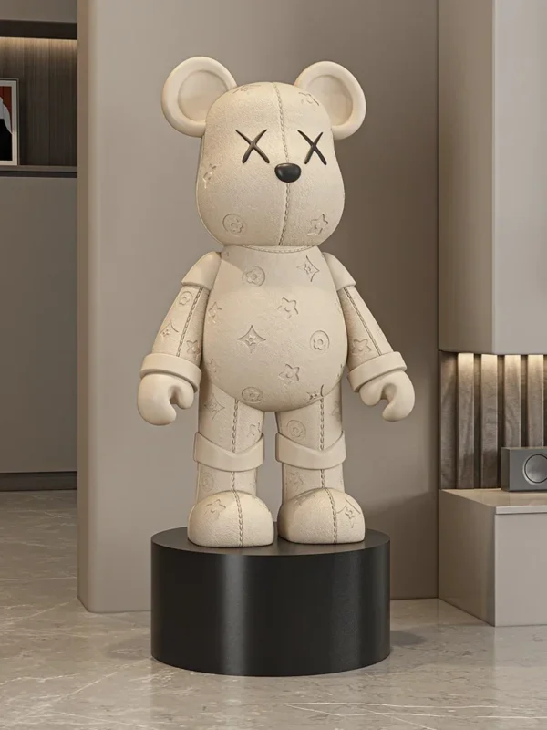Living Room TV Cabinet Home Decoration High-end Doll Decorations, 77cm Cream Style High Violence Bear Floor Ornaments - Image 3