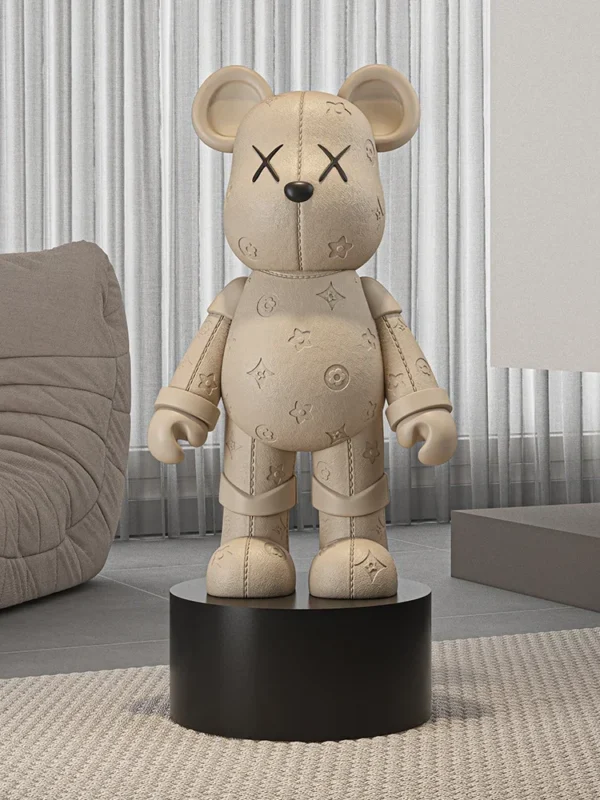 Living Room TV Cabinet Home Decoration High-end Doll Decorations, 77cm Cream Style High Violence Bear Floor Ornaments - Image 4