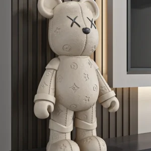 Living Room TV Cabinet Home Decoration High-end Doll Decorations, 77cm Cream Style High Violence Bear Floor Ornaments