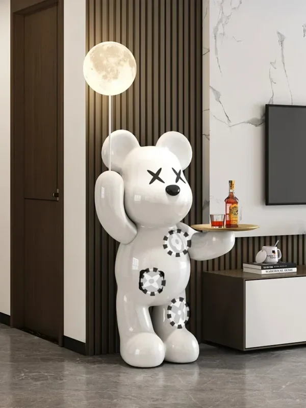 Large Internet Celebrity Violent Bear Ornaments, Large Luminous Piggy Bank, Tray Storage Multifunctional Sculpture Home Decor - Image 3
