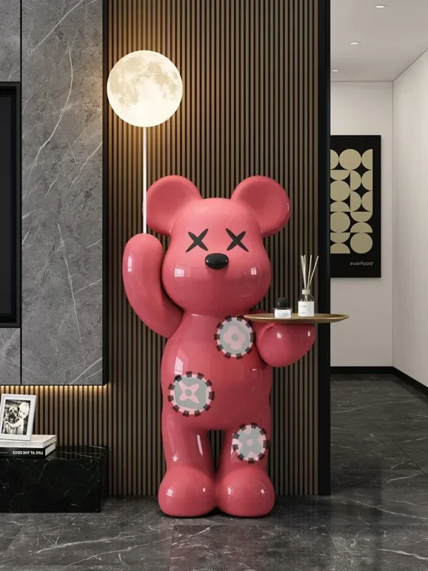 Large Internet Celebrity Violent Bear Ornaments, Large Luminous Piggy Bank, Tray Storage Multifunctional Sculpture Home Decor - Image 2