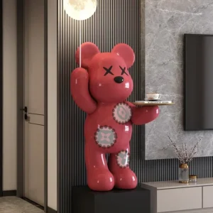 Large Internet Celebrity Violent Bear Ornaments, Large Luminous Piggy Bank, Tray Storage Multifunctional Sculpture Home Decor