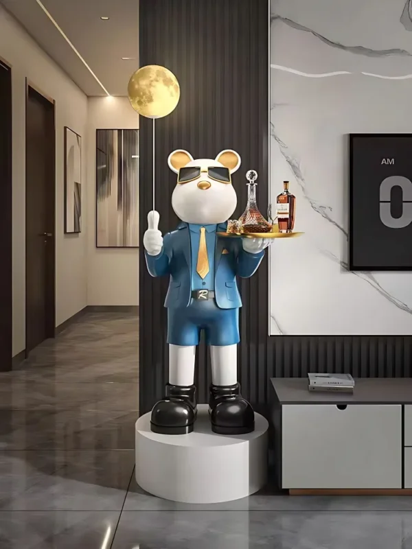 Violent Bear Ornaments for Home Decoration, Suit and Sunglasses, Bluetooth Speaker, Sofa Tray, Storage, Living Room